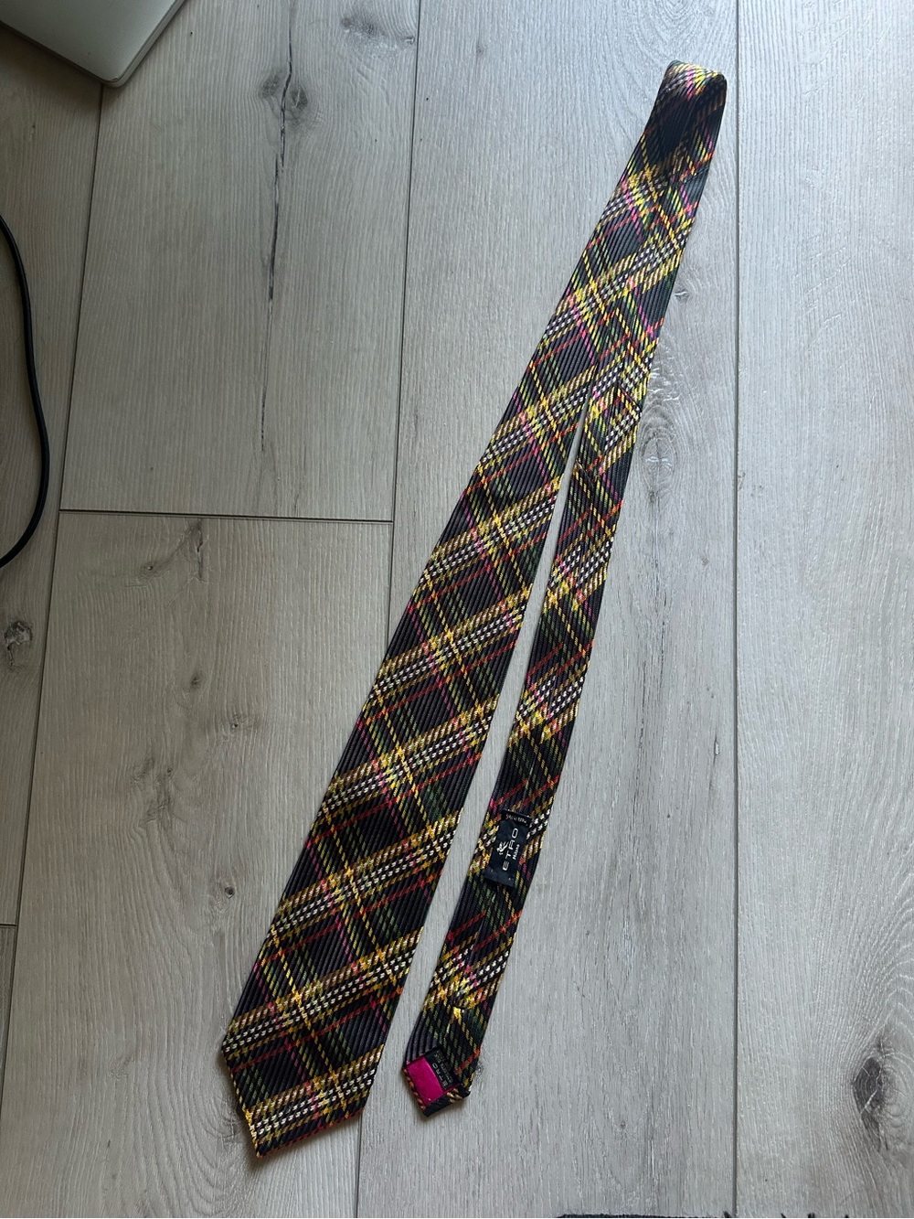 ETRO Milano Multicolor Plaid Designer Tie Made in Italy